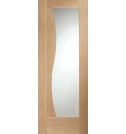 Latina Internal Oak Door with Clear Etched Glass